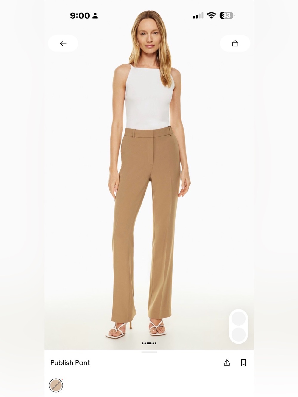 Babaton Camel Straight-Leg Dress Pants